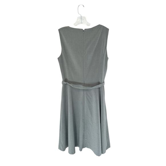 Calvin Klein‎ Dress Gray Office Business Career Belted Cowl Neck Sheath Size 10 - Picture 8 of 12